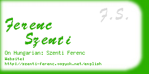 ferenc szenti business card